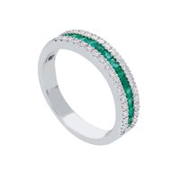Anello Babila Milano Donna in Oro bianco Smeraldo 0.60 Ct 149476 - 149476